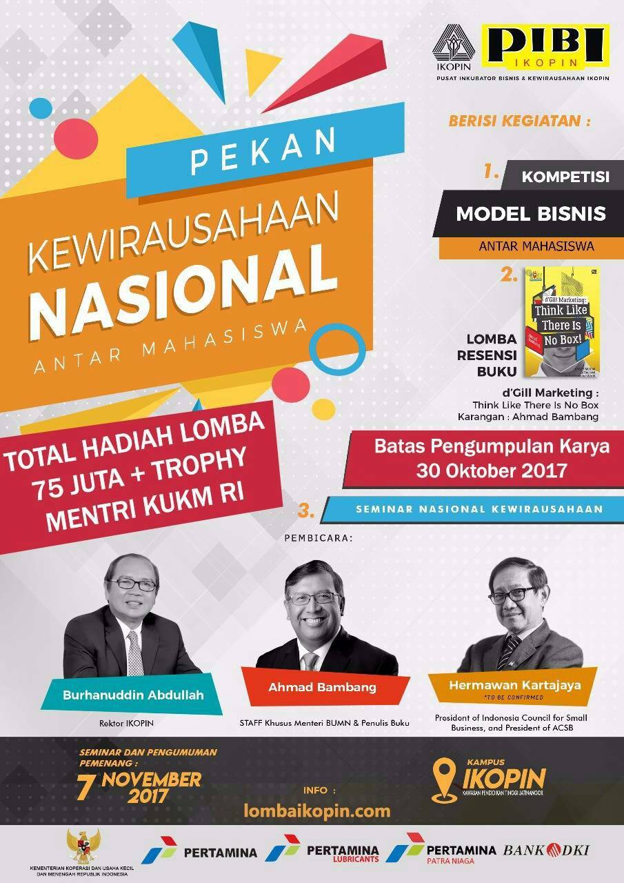 [Gartis] Lomba Resensi Buku dan Business Model Nasional 2017, Hadiah 75
