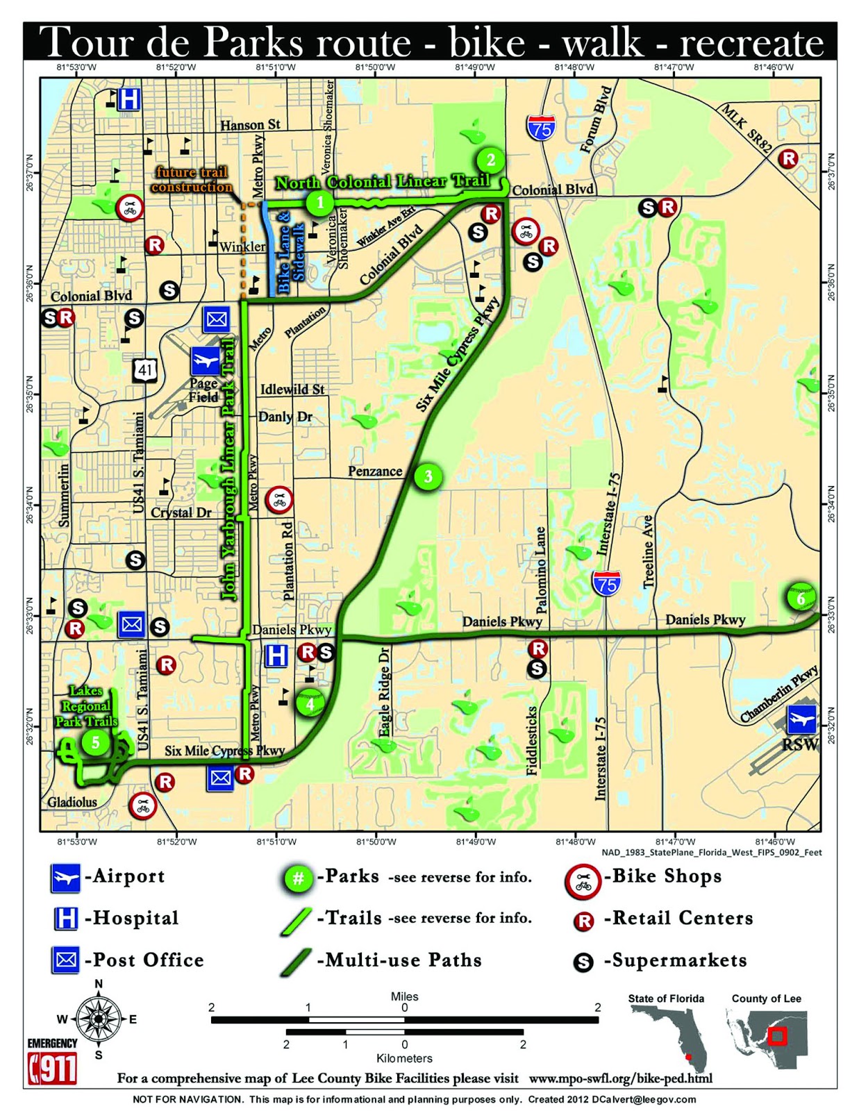 BikeWalkLee Blog BWL Column Bike - Tour De Parks