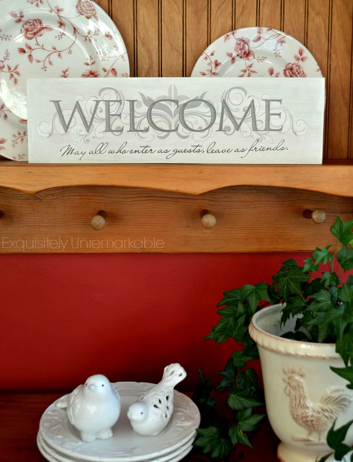 Easy Wooden Sign Made With Wall Stickers