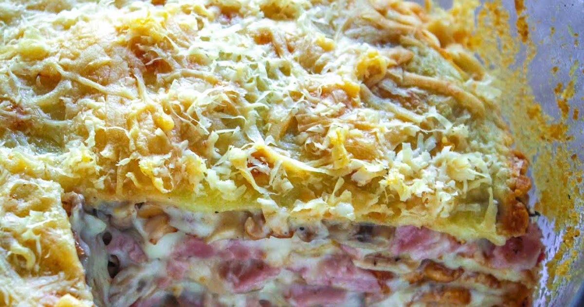 Amor&amp;Kartoffelsack: Pfannkuchentorte mit Pilzen und Schinken