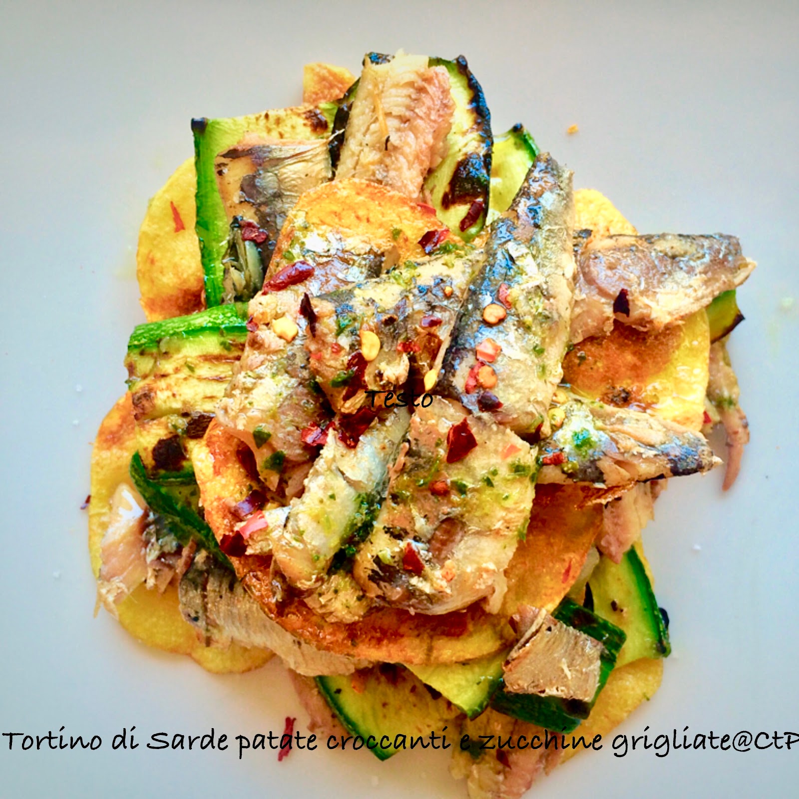 Tortino di Sarde con patate croccanti e zucchine grigliate alessandra ruggeri Tortino di Sarde con patate croccanti e zucchine grigliate alessandra ruggeri