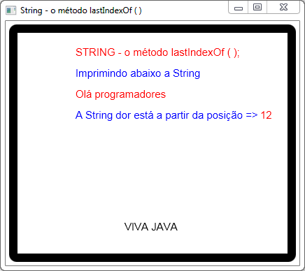 Samuel Lima - Programador C/C++/Java: String - o método lastIndexOf ( )