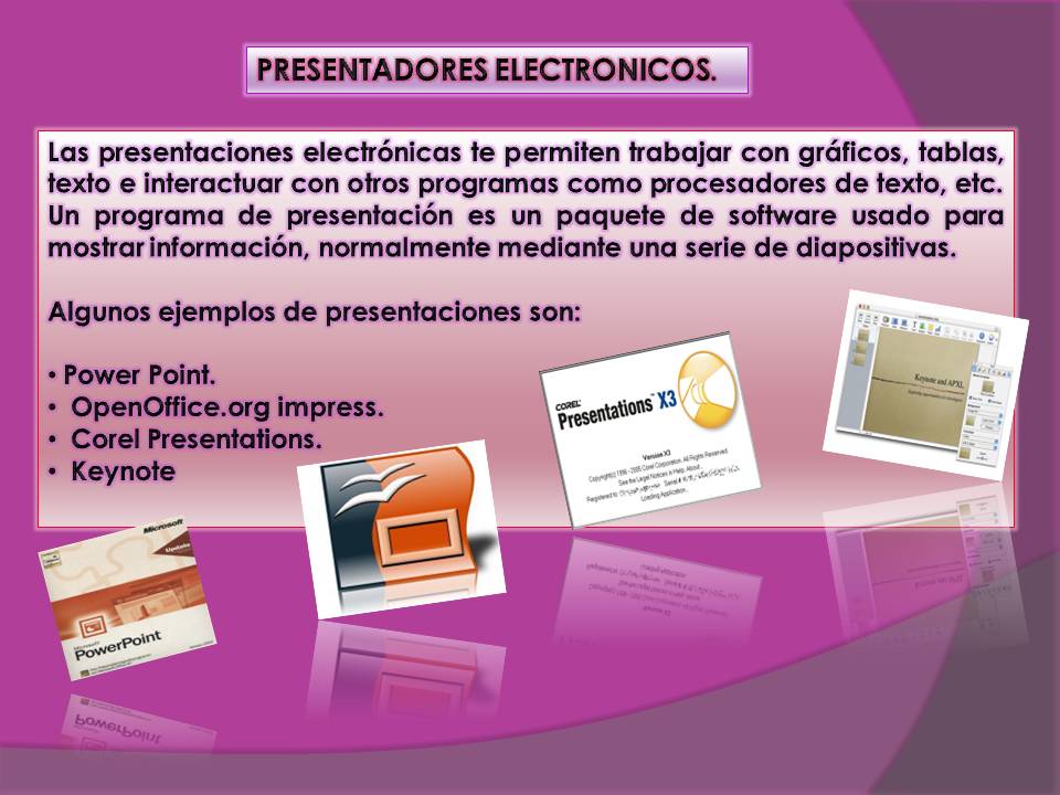 TRABAJOS DE TIC'S: Presentadores electronicos