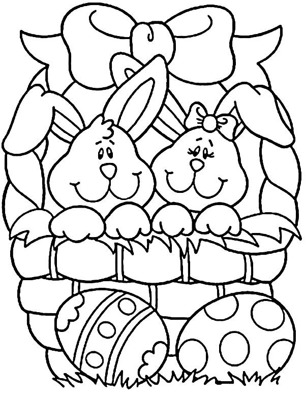 Coelhinhos da Páscoa para Colorir - Desenhos Para Colorir
