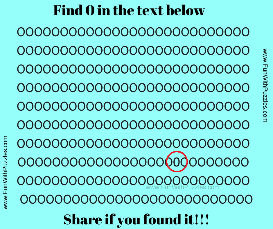 Visual Observation Challenge: Hidden 0 in Letter O Puzzle