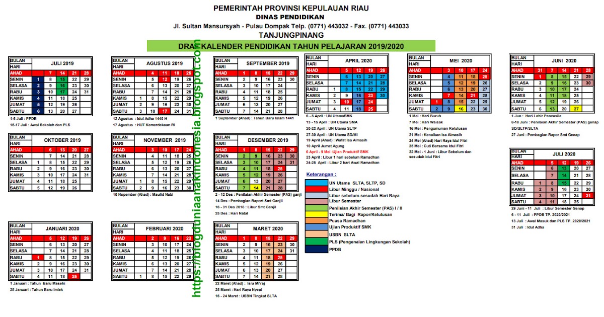 Kalender Pendidikan Tahun Pelajaran 2019 2020 Kepulauan Riau Dunia Anak Indonesia Kalender Pendidikan Tahun Pelajaran 2019 2020 Kepulauan Riau Dunia Anak Indonesia