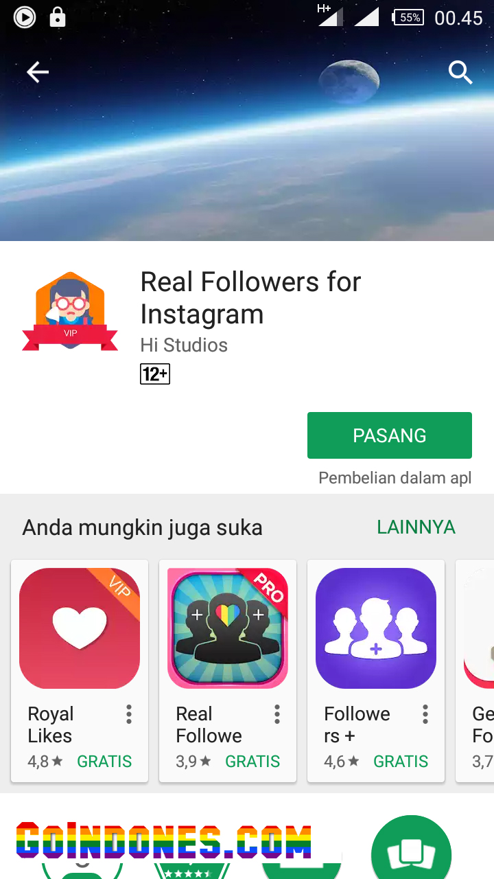 inilah ga!   mbaran aplikasinya real followers for instagram adapun cara menggunakan!   nya sebagai berikut - cara memperbanyak followers di instagram dengan aplikasi