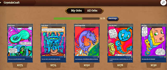 CrystalsCraft Collection on Book of Orbs marketplace contains many Joe Chiappetta blockchain cards