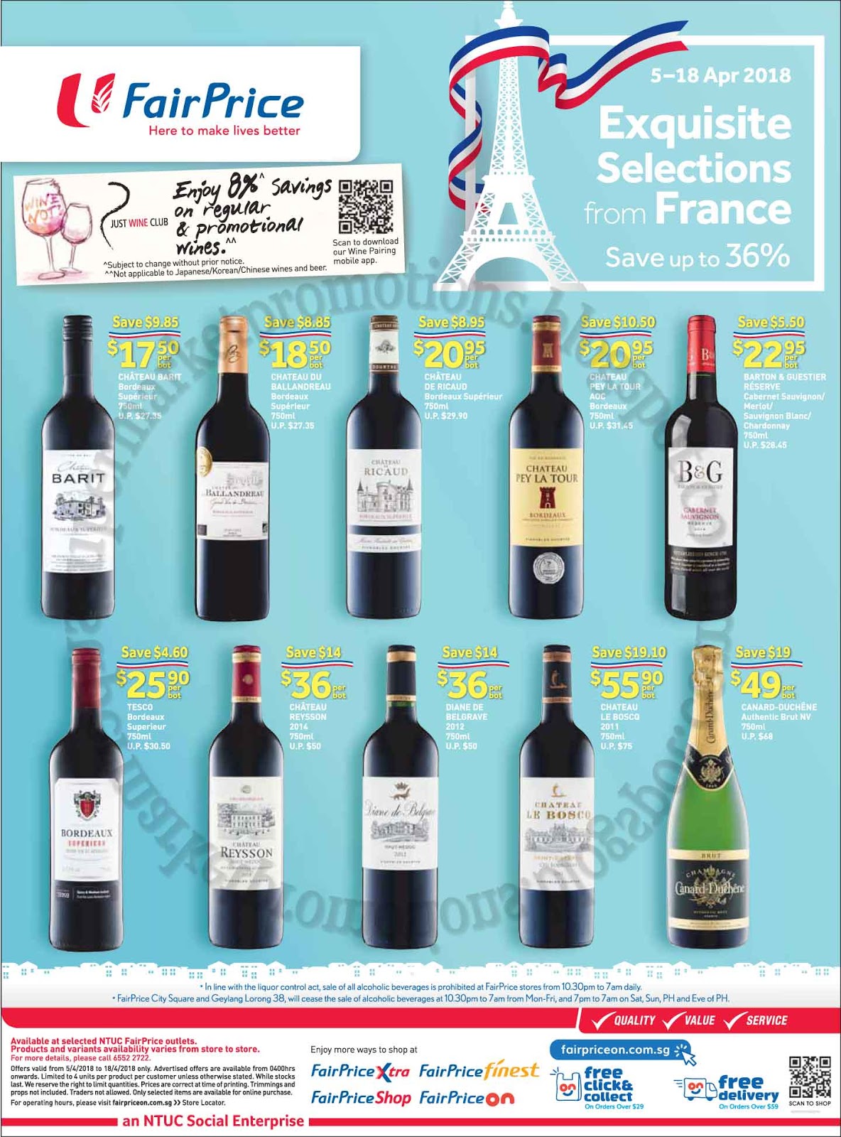 NTUC FairPrice Wine Promotions 05 18 April 2018 Supermarket Promotions