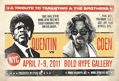 “Quentin vs. Coen: An Art Show Tribute to Tarantino and the Brothers“ presented by Spoke Art