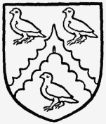 Image of the More coat of arms. Argent a cheveron engrailed between three moor - cocks sable.  Image courtesy of the BHO