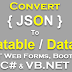 How to Convert JSON to DataTable/Dataset using C# and VB.Net