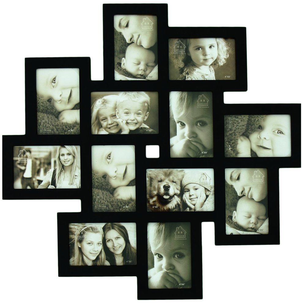 12 opening Wooden Black Collage Picture Frame
