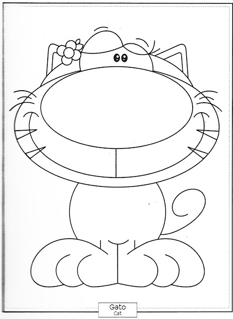Desenho de Gato para pintar
