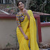 Telugu TV Anchor Anasuya Bharadwaj Navel Hip Show Photos In Yellow Saree