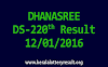 DHANASREE DS 220 Lottery Result 12-01-2016