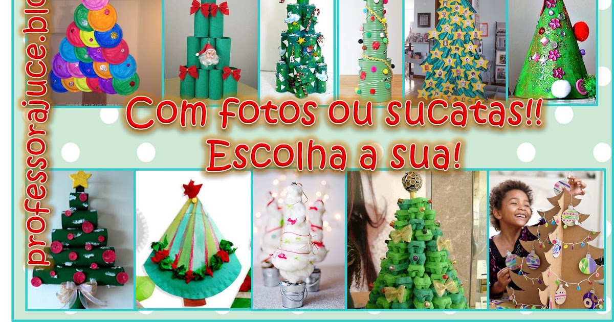 Professora Juce: Árvore de Natal com Reciclagem para Educação Infantil!!