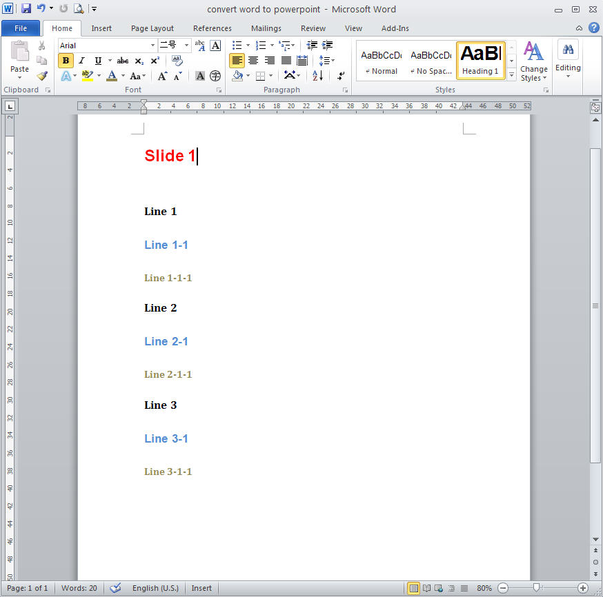 convert powerpoint to word 2019