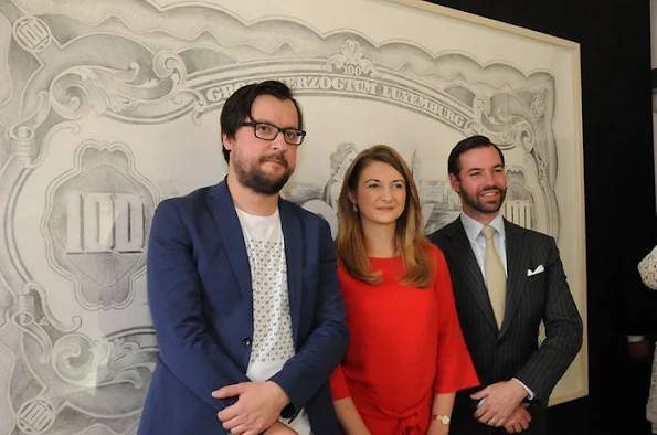 Crown Prince Guillaume of Luxembourg and Crown Princess Stéphanie of Luxembourg attend the opening of the Luxembourg pavilion (Paradise of Luxembourg) 