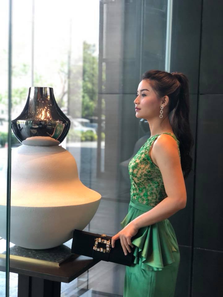 Khin Wint Wah In Green Color Fashion Outfit