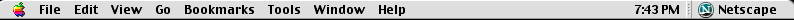 The Netscape 7.02 menu bar