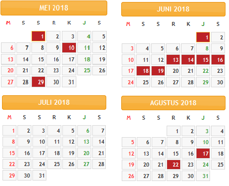 Kalender 2018 Indonesia Lengkap dengan Hari Libur Nasional 