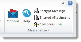 Screen image of MessageLock add-in for Outlook.