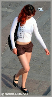 Girl wearing brown cotton shorts