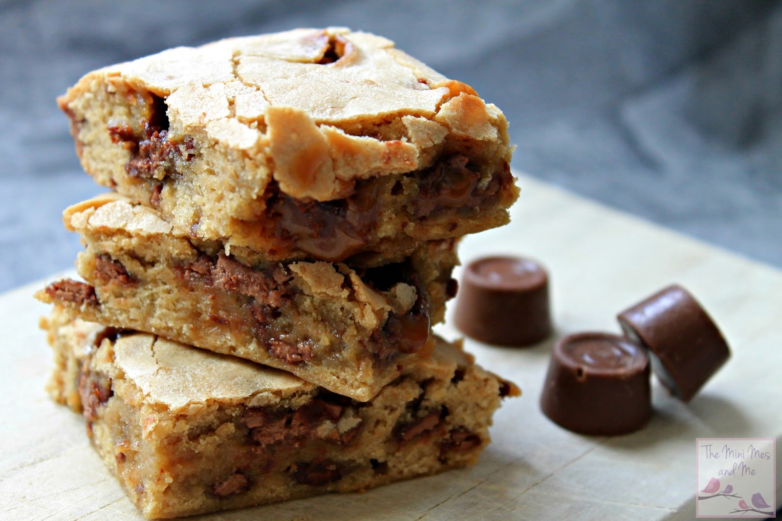 Rolo Blondies stack a delicious recipe