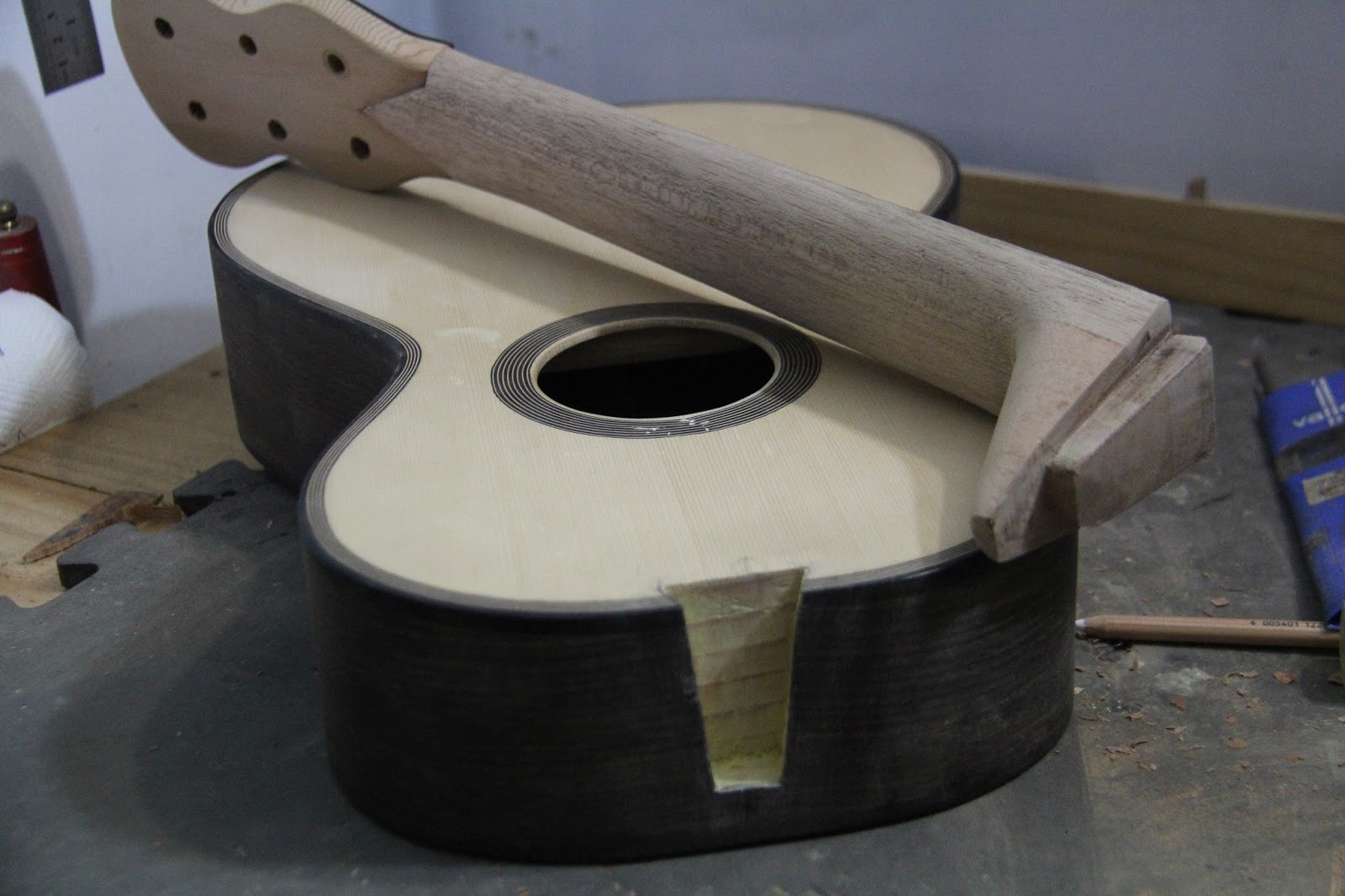 Lacote Guitar first build V Joint, Headstock, Neck & Dovetail to