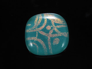 Etched dichroic fused glass pendant by La Vidalerie Jewellery
