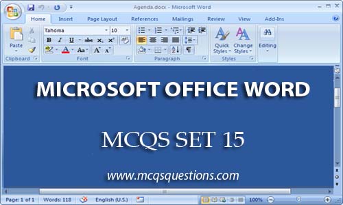 Microsoft Word MCQ Questions With Answers Set 15