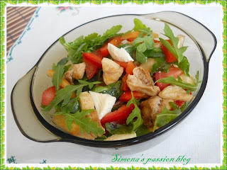 Salata de pui cu rocola si mozzarella