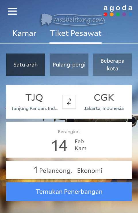 Mas Belitung Cara Cek Harga Dan Pesan Tiket Pesawat Melalui Agoda