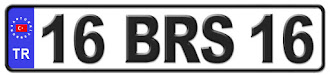 Bursa il isminin kısaltma harflerinden oluşan 16 BRS 16 kodlu Bursa plaka örneği