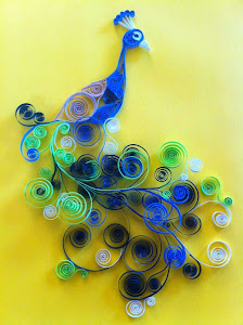 Creative quilled peacock art for greeting cards | Paper crafts 