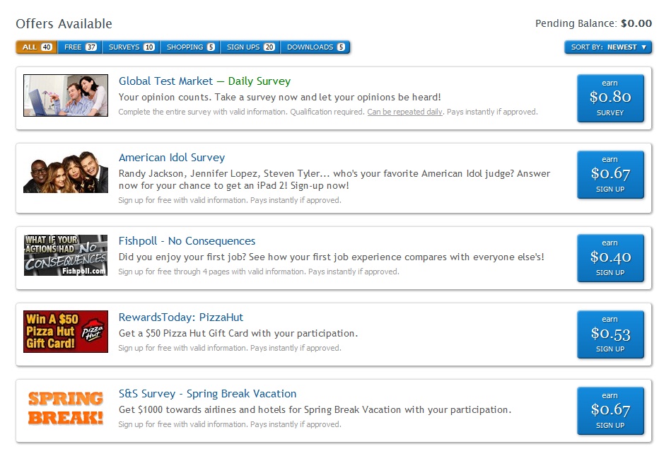 50 per survey instant payment. Job experience.