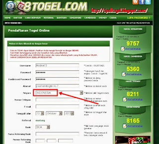 PENDAFTARAN TOGEL ONLINE: CARA DAFTAR di www.8togel.com ...