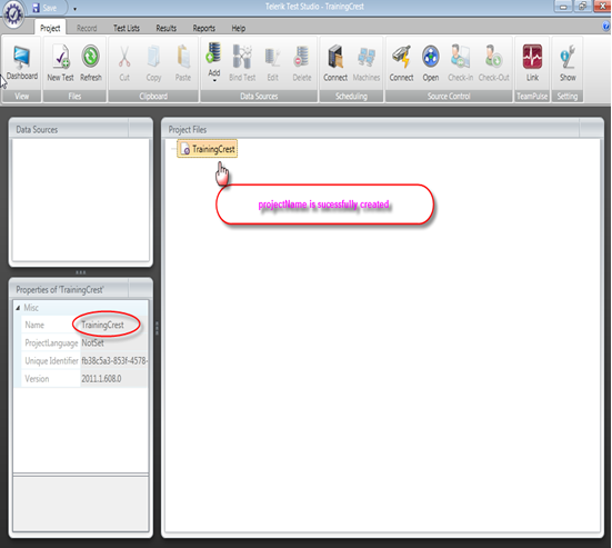 How to create a new project in test studio & How to open Existing ...