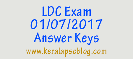 Lower Division Clerk [LDC] Exam 01-07-2017 Answer Keys