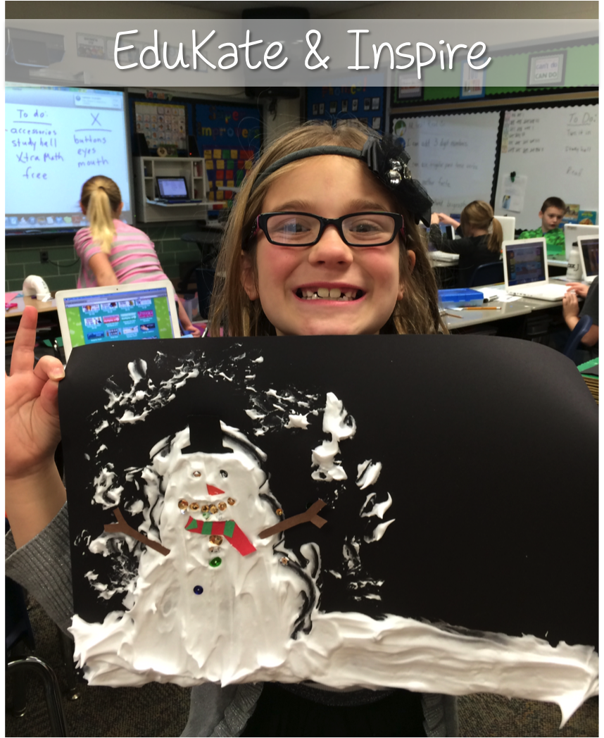 Bright Idea Shaving Cream Snowmen! EduKate and Inspire