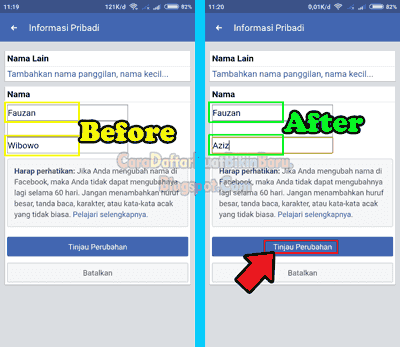 cara merubah nama profil Facebook