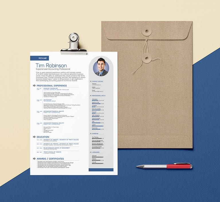 Template Resume CV 2018 - Free Simple Professional Resume Template in Ai Format