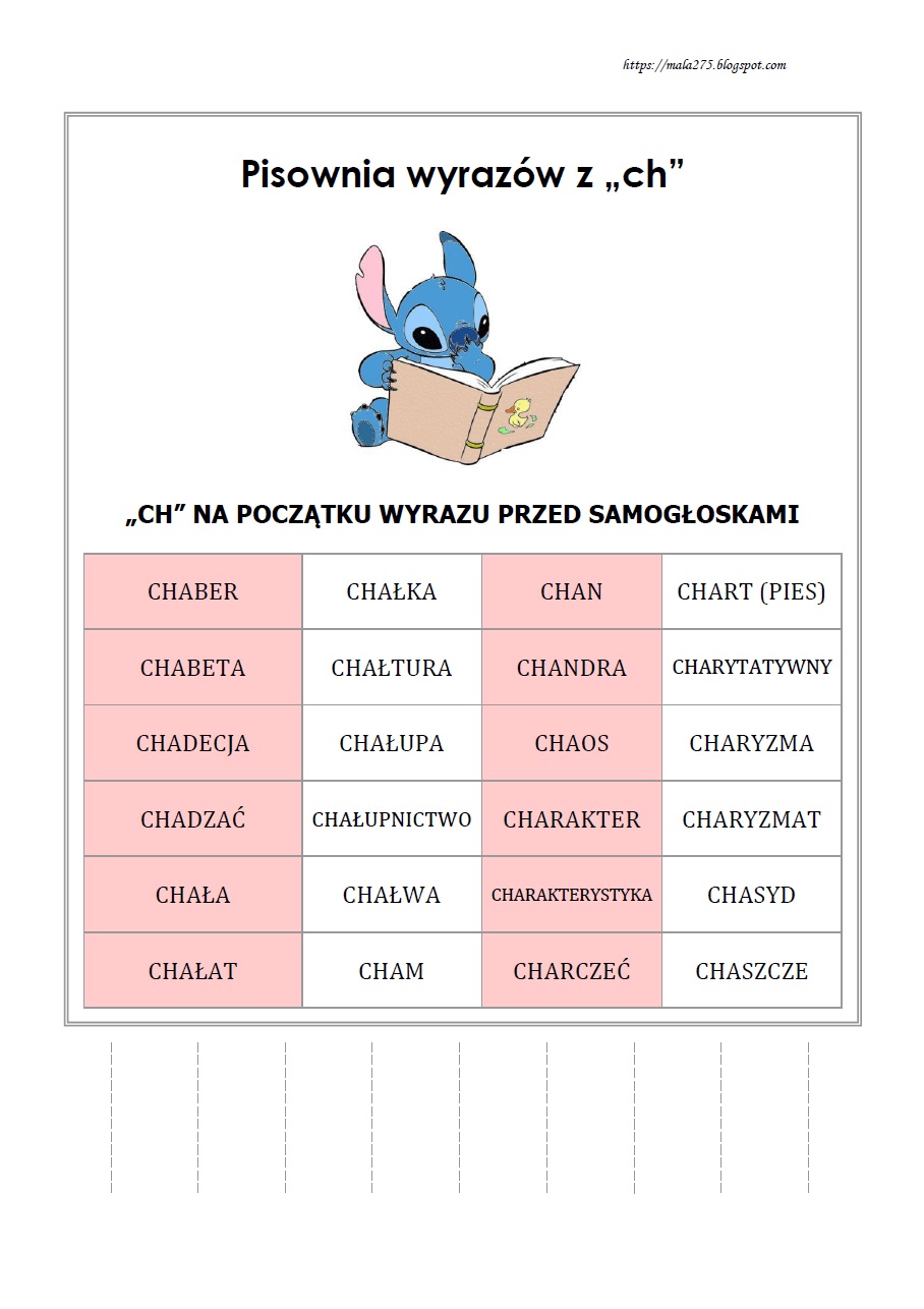 Wyrazy Bliskoznaczne Przykłady Dla Dzieci BLOG EDUKACYJNY DLA DZIECI: WYRAZY Z CH - "CH" NA POCZĄTKU WYRAZU