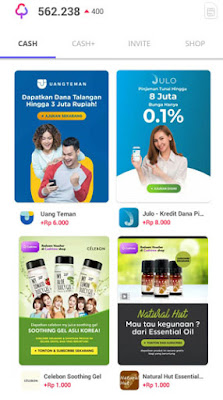 Tampilan aplikasi cashtree Tampilan aplikasi cashtree