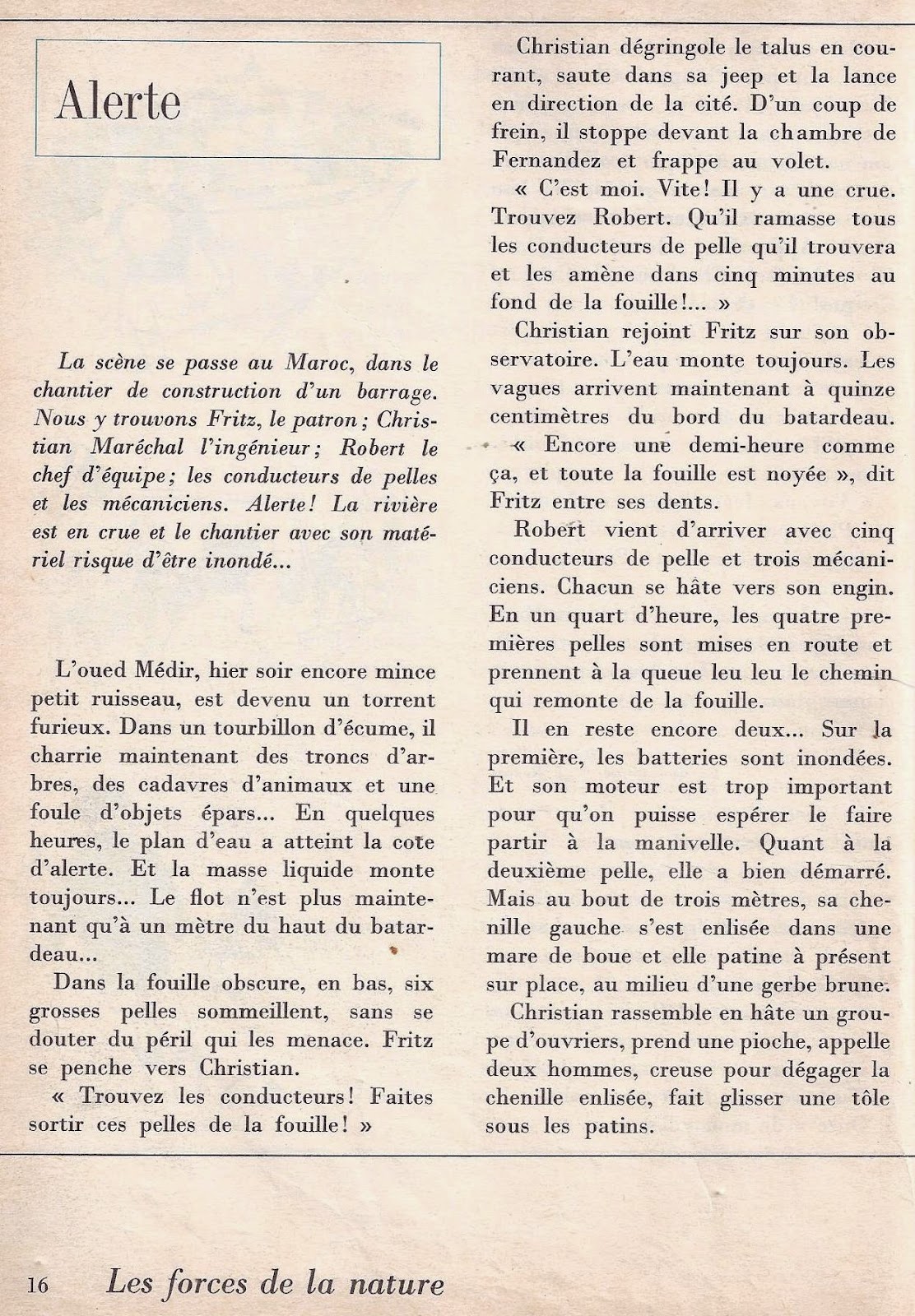 école références Lecture CM1 les forces de la nature (4 textes)