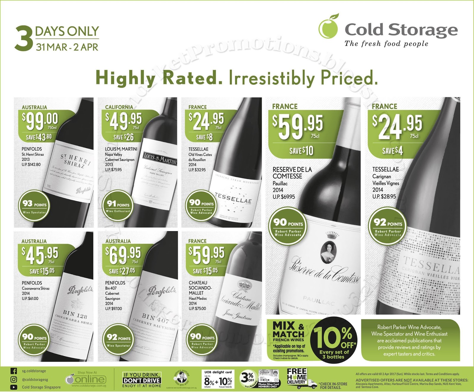 Cold Storage Wine Promotion 31 March 02 April 2017 Supermarket