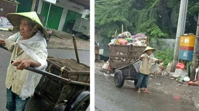 Meski Sudah Renta Dan Nafas Tidak Teratur, Kakek Tua Ini Tetap Bekerja Demi Menafkahi Keluarga