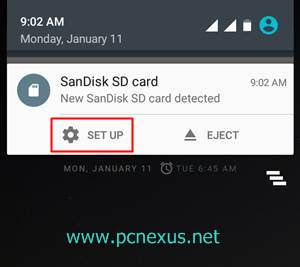 android m sdcard setup as internal storage