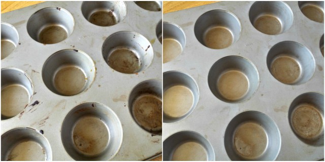 Čišćenje kalupa za muffine - prije i poslije